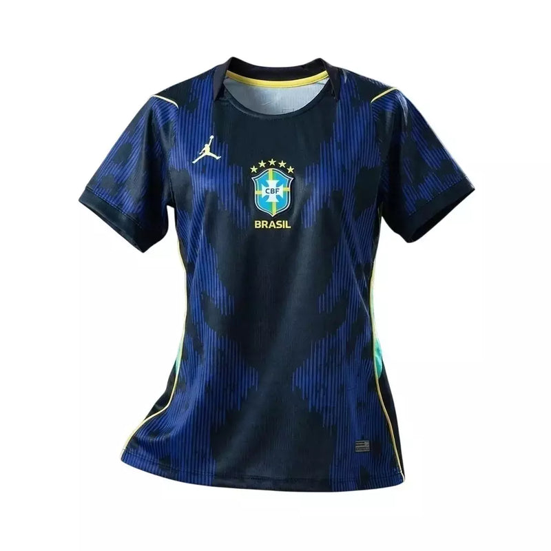 Camisa Brasil Jordan 26/27 Torcedor - Feminina - Azul+Preto - Copa do Mundo